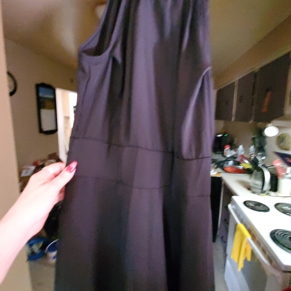 Womens Black Chiffon Dress - Picture 2 of 5